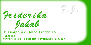 friderika jakab business card